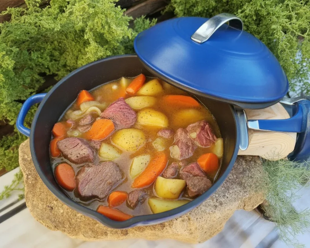 Recette de veau aux carottes et champignons dans une sauce crémeuse