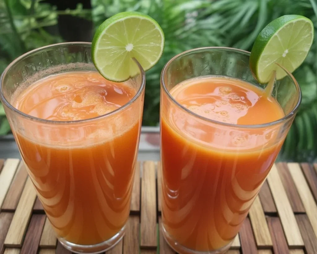 Bouteille de jus carotte, orange, citron 75cl, mélange vitaminé réussi.