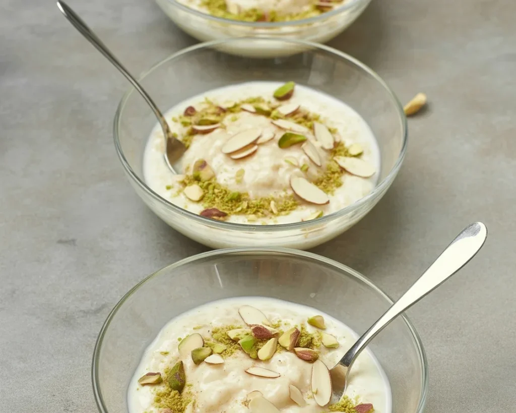 Crème de riz à la fleur d'oranger, un dessert libanais aux saveurs délicieuses.