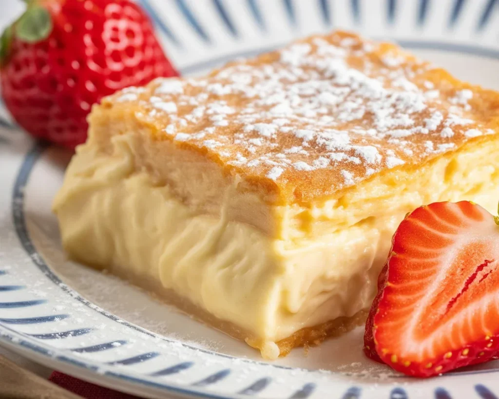 Gâteau magique à la vanille avec trois textures délicieuses