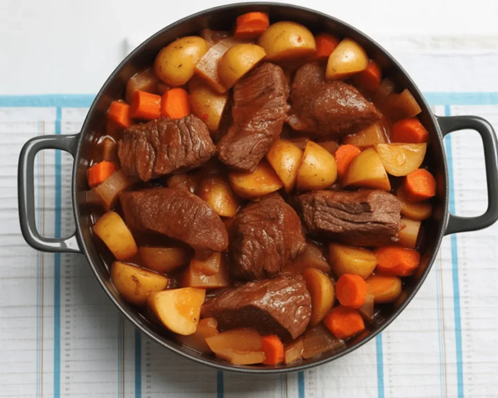 Recette de boeuf bourguignon avec viande tendre et vin rouge