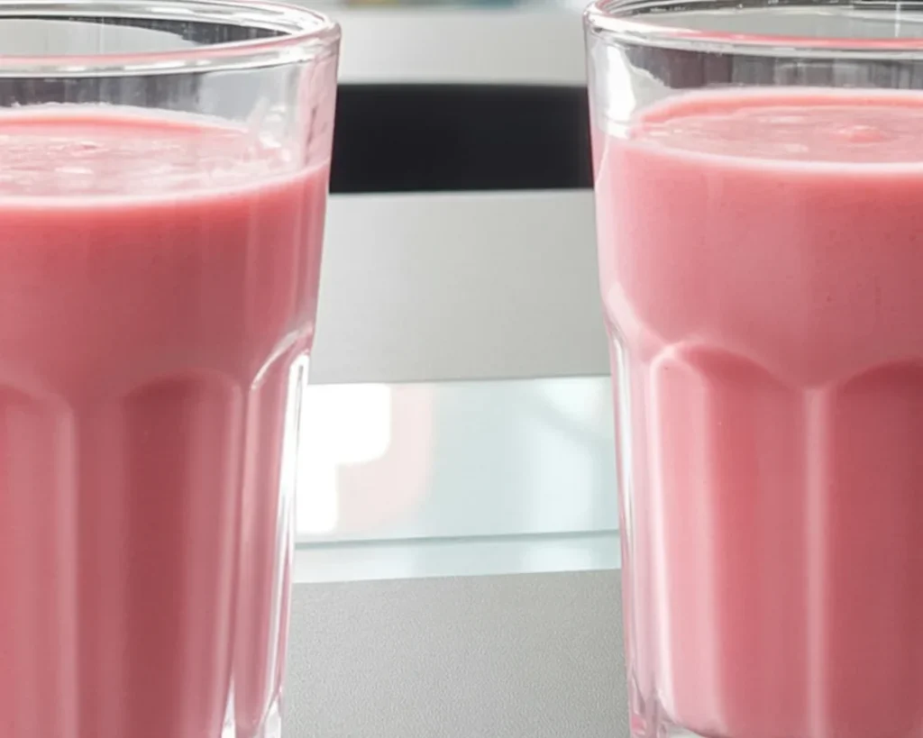 Smoothie maison orange framboise avec des framboises et du jus d'orange frais
