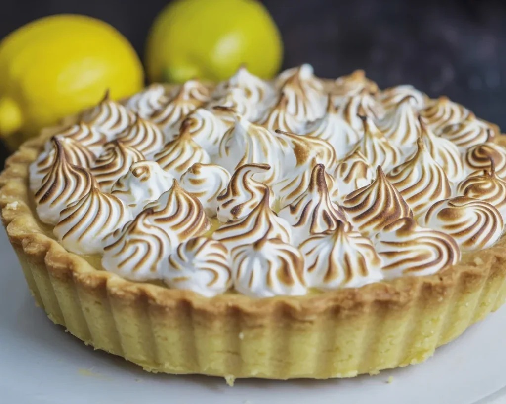 Recette de tarte au citron meringuée avec pâte sucrée et meringue italienne