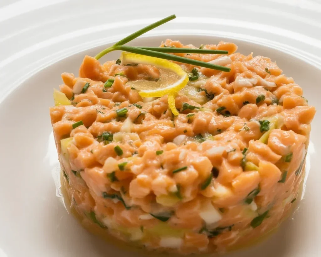 Recette de tartare de saumon frais avec ingrédients variés