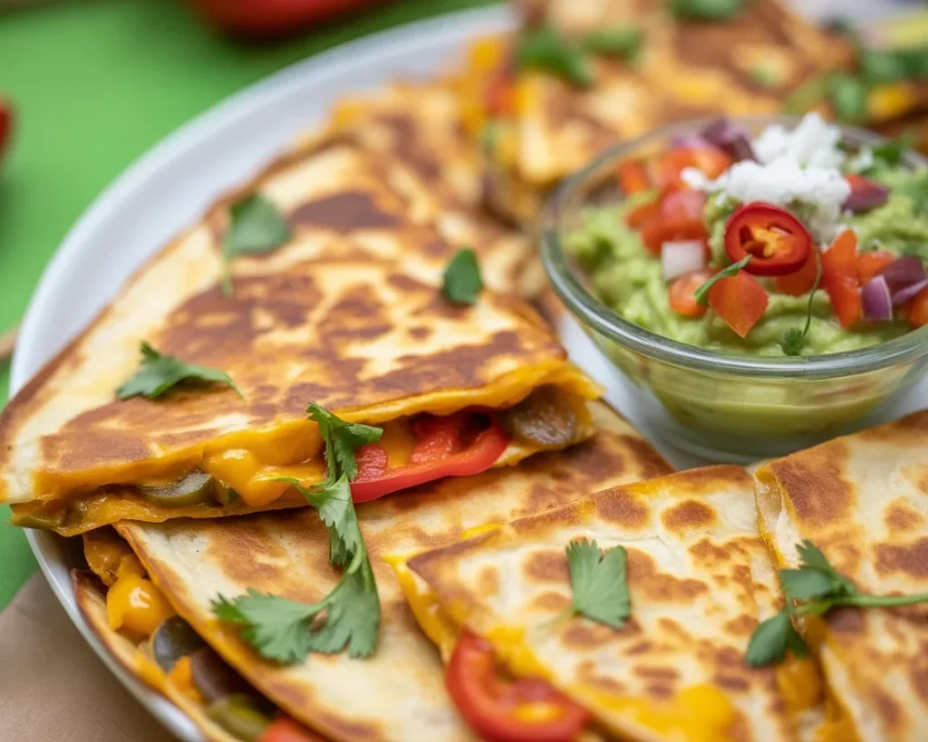 Quesadillas végétariennes aux haricots et légumes frais